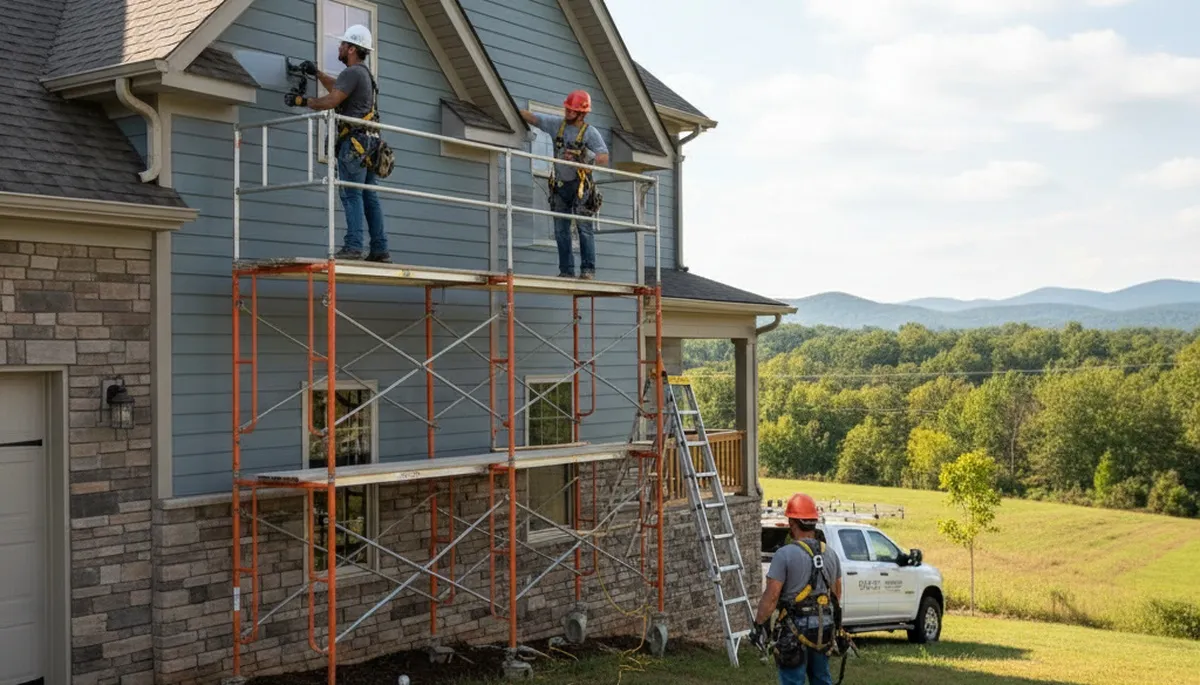 Vinyl siding installation in Knoxville, TN for a home exterior by a professional siding contractor