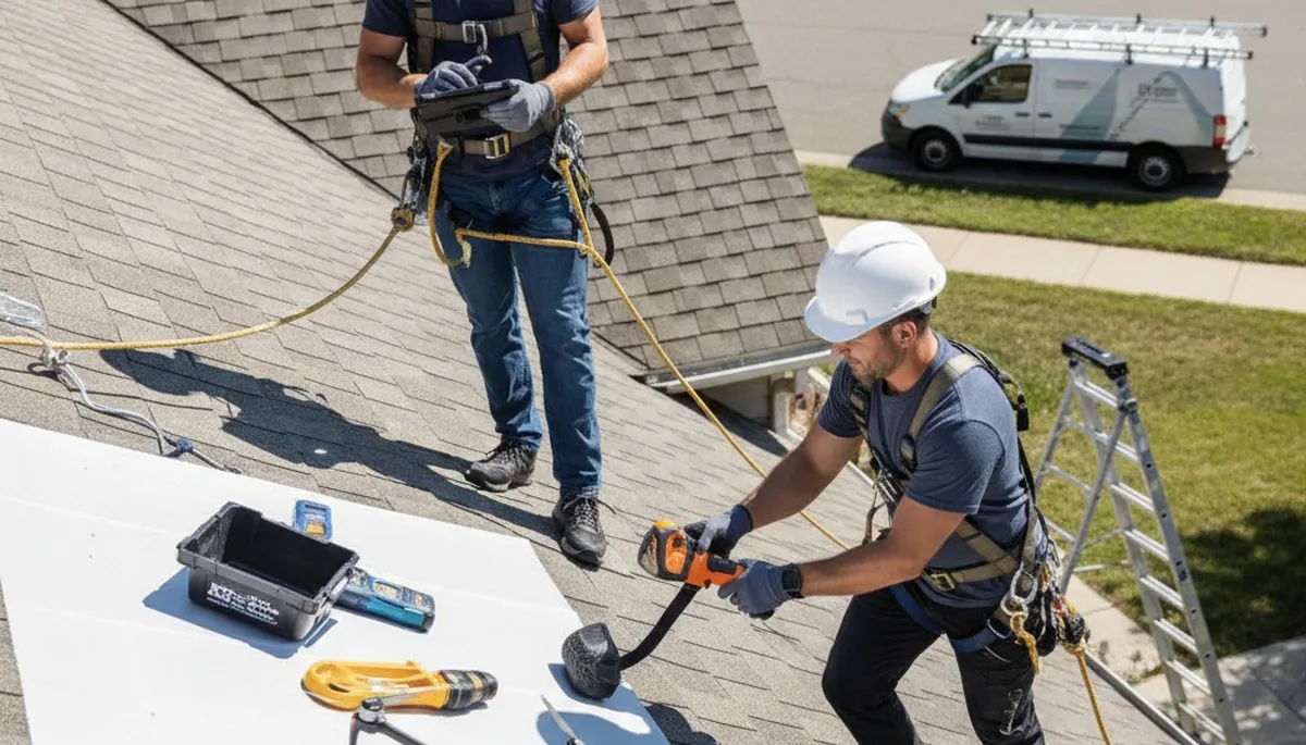 Roof inspection by FX Remodeling & Exteriors in Knoxville, TN for residential roofing issues