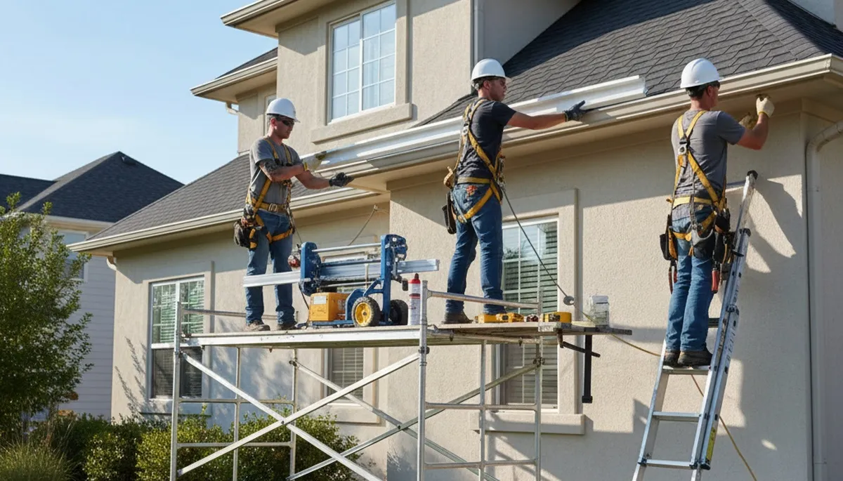 Seamless gutter installation for Knoxville, TN home by FX Remodeling & Exteriors